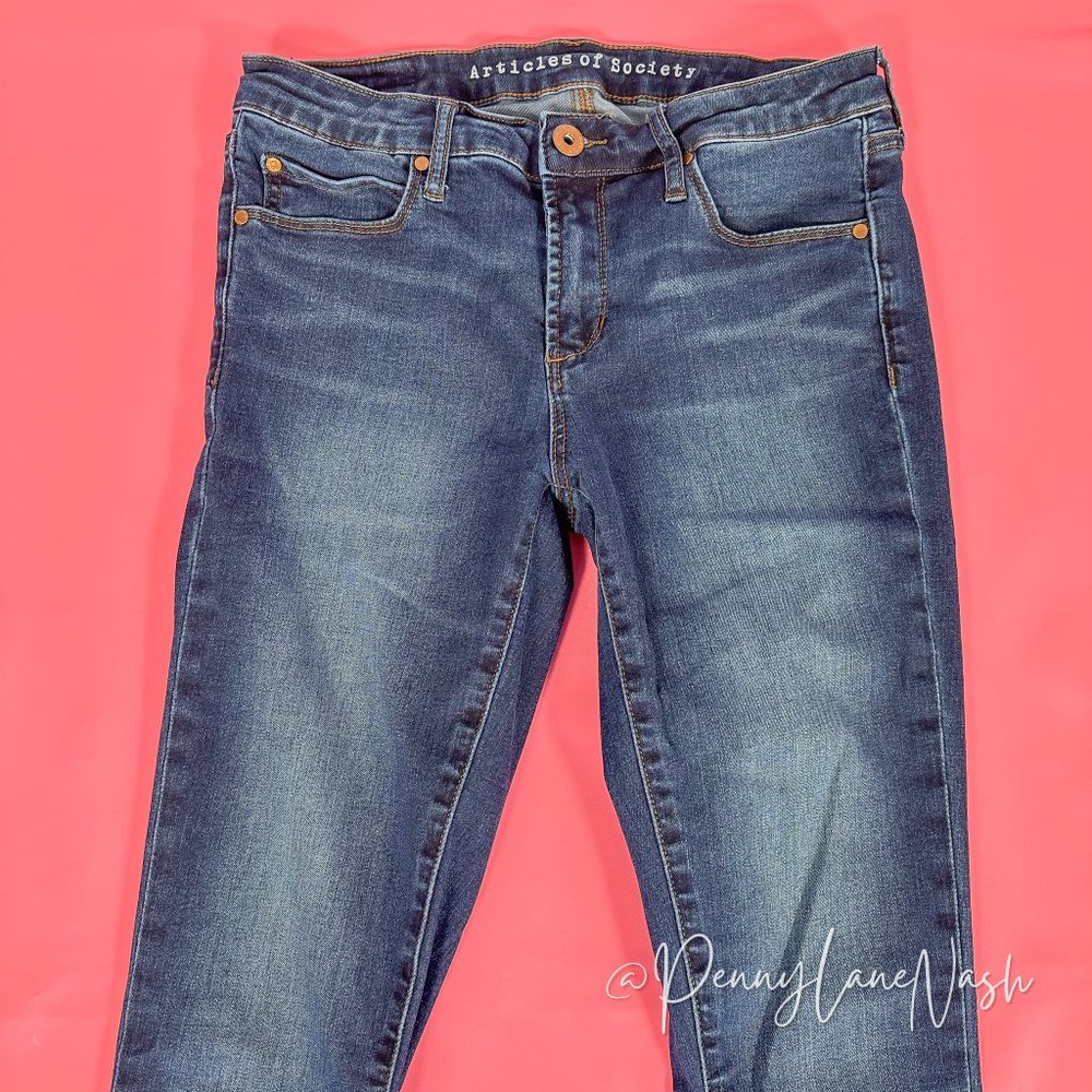 Articles of Society Mya Mid Rise Skinny Jeans Blue - Picture 4 of 13
